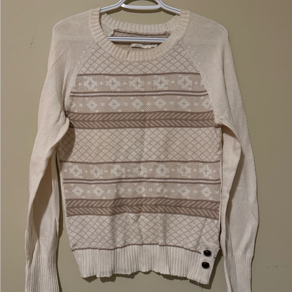 PrAna Cream and Tan Women's Sweater